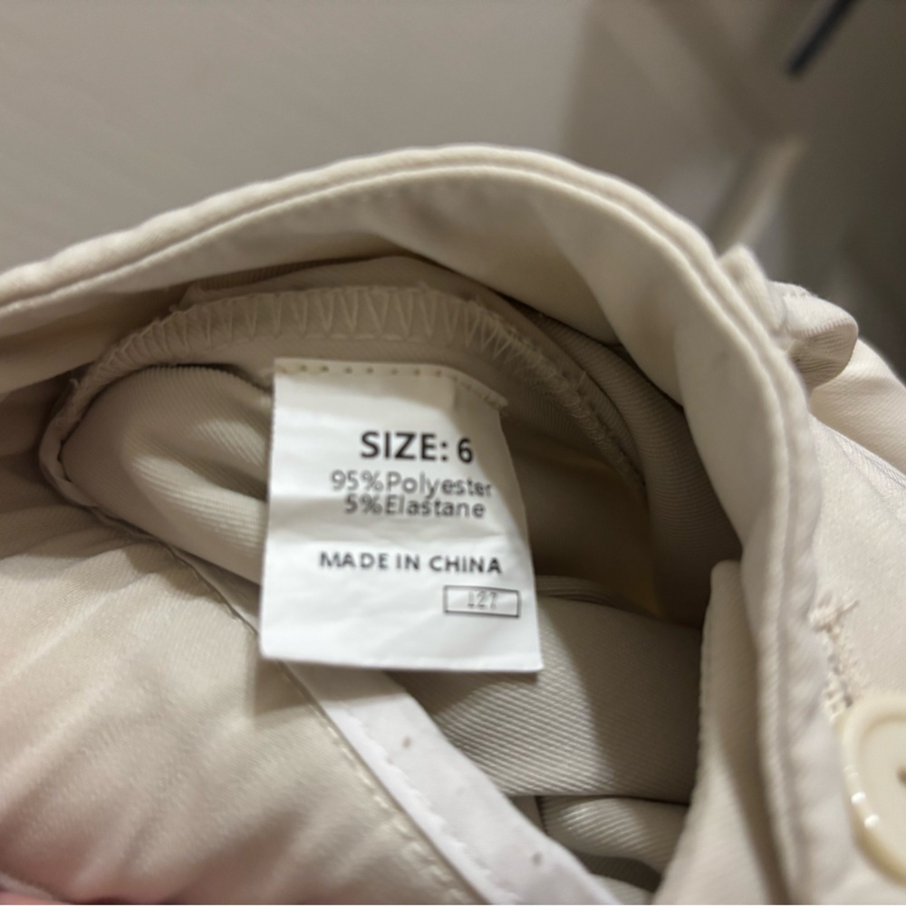 Chic Cream Wide Leg Women's Pants - Picture 4 of 4